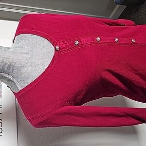 WHBM Fuschia Three quarter Sleeve Sweater